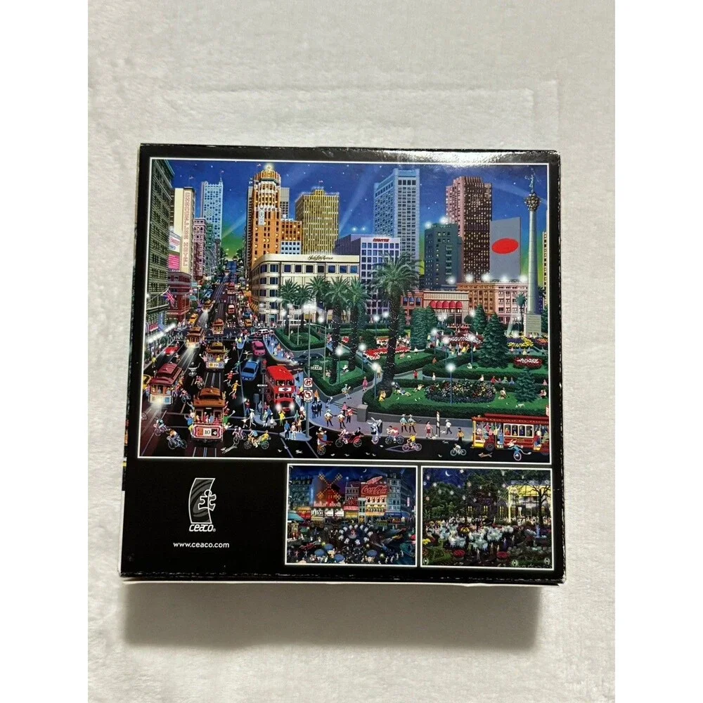 Ceaco City Lights Puzzle San Francisco Alexander Chen Union Sq Glow 750 Pieces